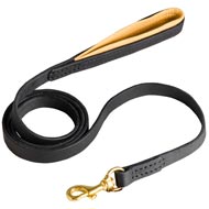 Padded on Handle Leather English Bulldog Leash for Walking and Training  Padded on Handle Leather English Bulldog Leash for Walking and Training
